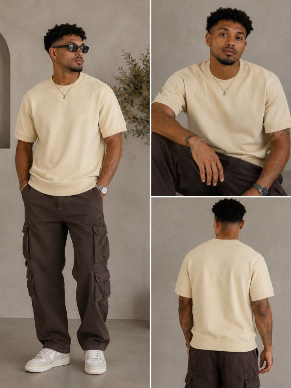 New Hugo Men Heavy Knit Sweater Tshirt - S